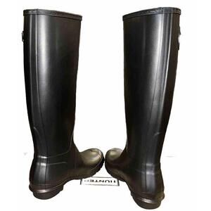 HUNTER Original Tall Waterproof Nebula Rain Boot in Black Size 9 NIB